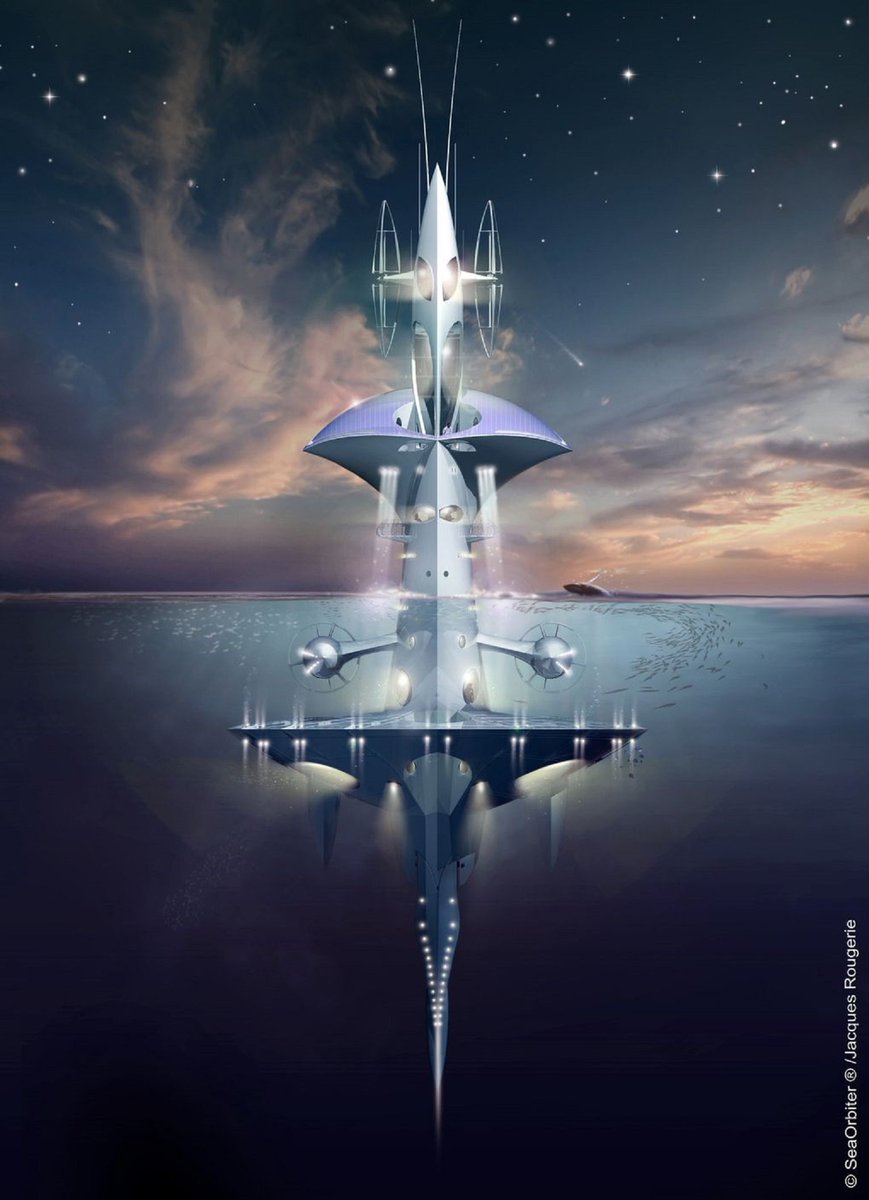 xtremespace's tweet photo. The SeaOrbiter is a moving habitat and a dynamic launch point for submarine research n exploration. Jacques Rougerie https://t.co/FZPfYXPAv9