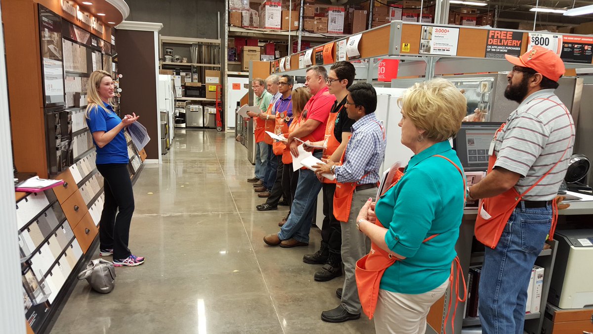 Countertop training from KatFab during Specialty Tuesday #badgerup <a href="/hcbellas/">hilda bellas</a> @BookerTrina <a href="/THDSpecialtyOps/">THD Specialty Selling</a>