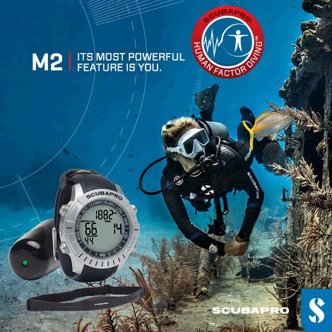 Scubapro's tweet photo. M2 incorporates Human Factor Diving.  Real-time self-tracking reports #diving #swimming #TechTuesday #TuesdayTip https://t.co/vSTnCBZcUO