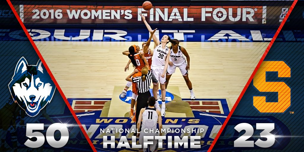 UConnHuskies's tweet photo. Just your typical halftime score for @UConnWBB... 
#Going4Eleven #NationalChampionship https://t.co/w3SU5frJuW