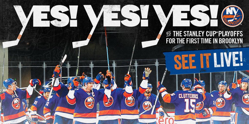 WE'RE IN!

🎉🔷🏒🔶🎉
Yes! Yes! Yes! To the Stanley Cup Playoffs! #Isles