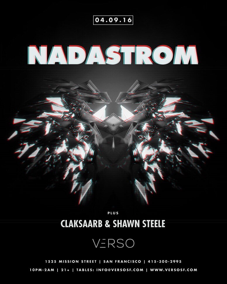NADASTROM's tweet photo. 🙌🏽 RT @nightoutinc: @NADASTROM is at #VersoSF this Saturday - https://t.co/EMUwiPjhmO https://t.co/kaYOTEC8tr 🔊 https://t.co/yNXZh8Tuay