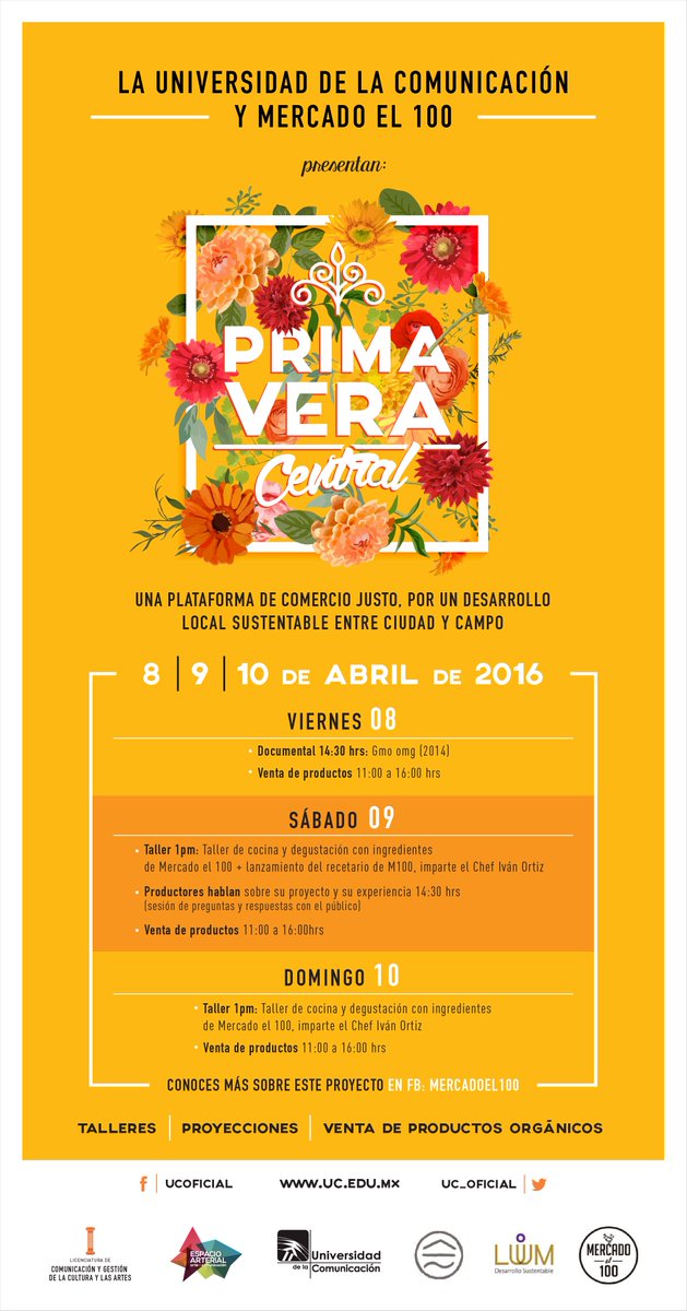 UC_oficial's tweet photo. Del 8 al 10 de abril se llevará a cabo #PrimaveraCentral en la @UC_oficial visita https://t.co/4rXZu2rnsd https://t.co/vUTtBwLY32