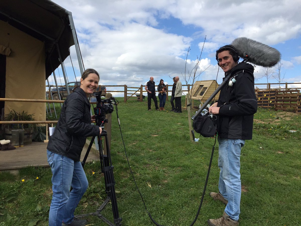 KnightstoneFarm's tweet photo. We had an exciting time yesterday at our Glamping site filming for 'Escape to the Country' @ClassicGlamping https://t.co/b9HcGQgCj6
