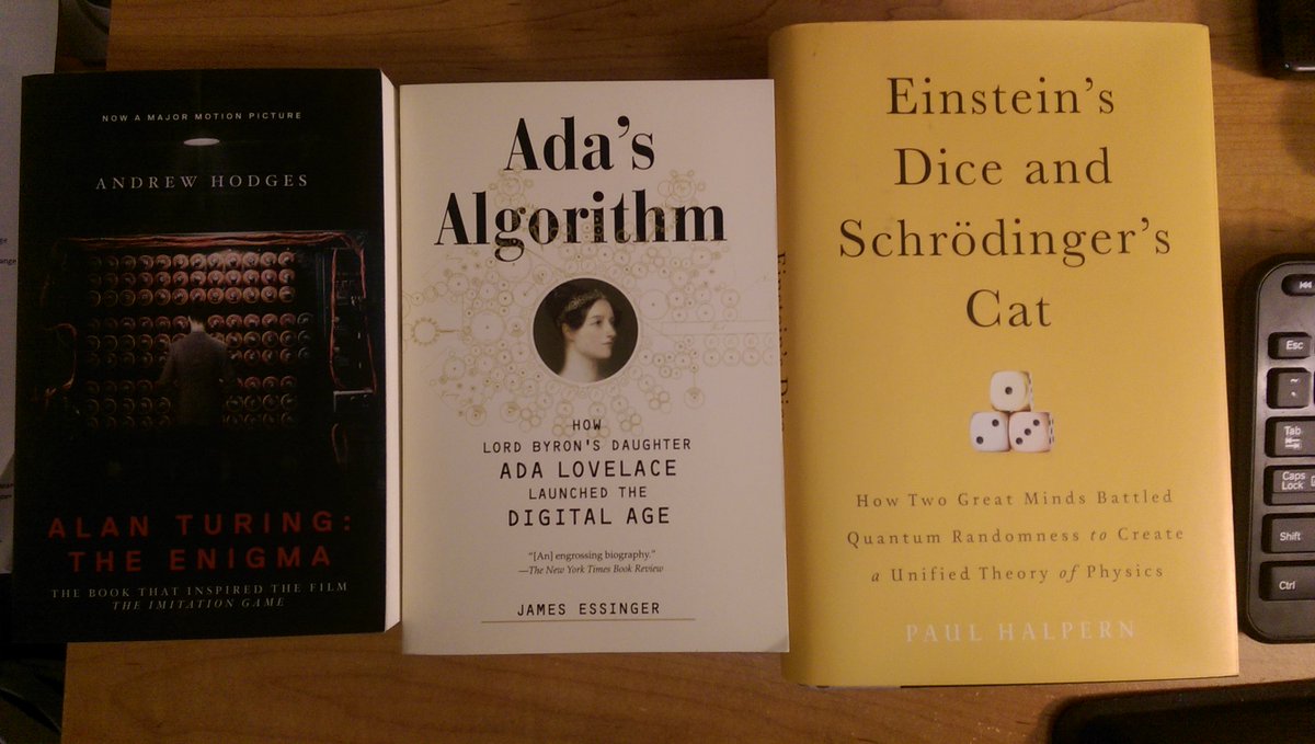 MyIdeaLab's tweet image. A few good books from @Adason15th: Ada’s Algorithm, Alan Turing: The Enigma, Einstein’s Dice and Schrödinger’s Cat.