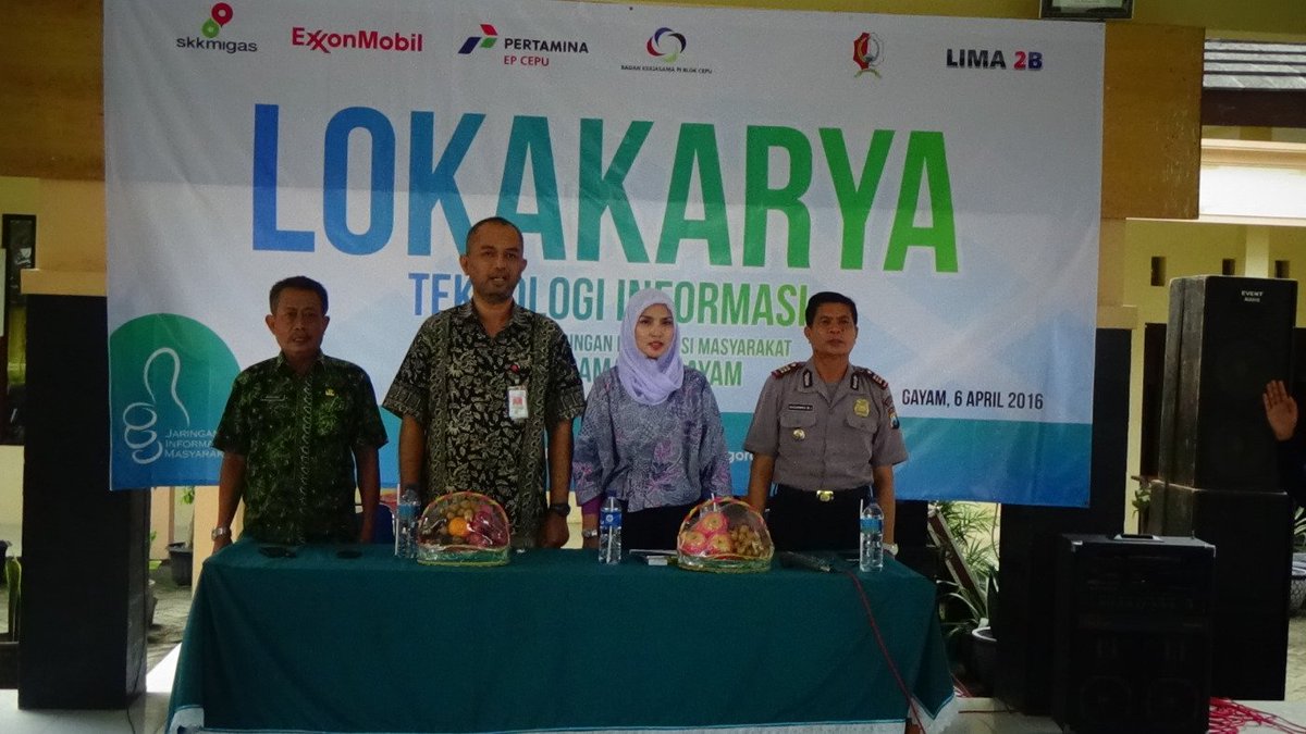 Lokakarya Teknologi Informasi 6 Apr 16, Peserta 36 dr Desa se Kec.di hadiri Muspika, EMCL,SKK Migas, Kominfo
