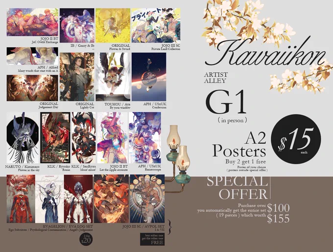 Will be at Kawaiikon this weekend at table G1! Mostly selling posters, but my JOJO book will be there too! come by! 