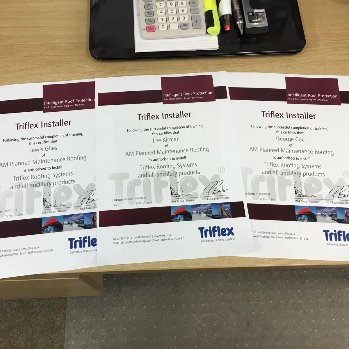 am_maint's tweet photo. @ampmroofing @ChasGiles1 @TriflexUK  installer tickets arrived #liquid #roofing #resin #training #knowledgeispower 😎 https://t.co/52IhKxFcgp