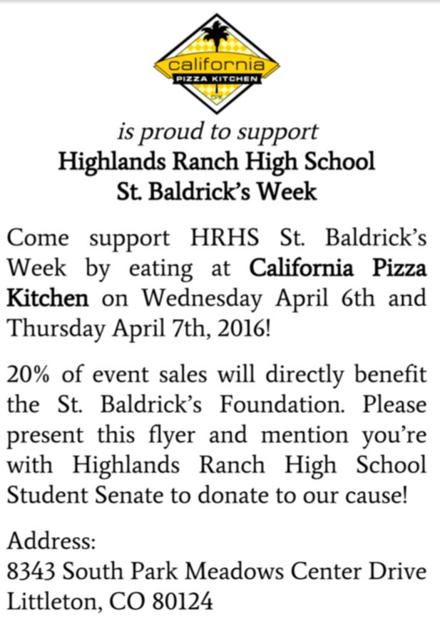 stbaldrickshrhs's tweet photo. Tomorrow's activities:
Dress Up: Wacky Wednesday
$1 to wear a hat
Restaurant Night at California Pizza Kitchen https://t.co/6nrvUc9KYC