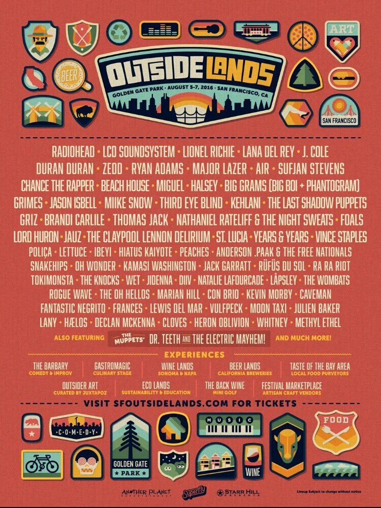 LDRTourDates's tweet photo. August 7th, 2016
Outside Lands
San Francisco, California https://t.co/z8jDXdHdrW