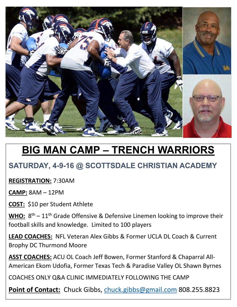 TitanFootballAZ's tweet photo. ALL TITANS: Big Man Lineman Camp #TrenchWarriors-Sat April 9: 730a reg @ Scttsdl Christian Academy #TitanTeamwork https://t.co/9lZdkPWhtx