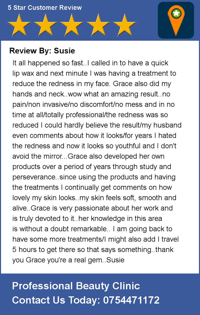 Review By: Susie It all happened so fast..I called in to have a quick lip wax and next minute I was having a treatme