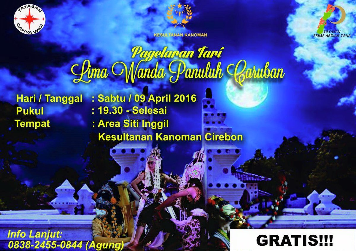 Weekend kali ini ngetrip ke cirebon bae, mlm minggu ada yg seru di kraton kanoman. GRATIS LUR... #GelarBudayaCirebon