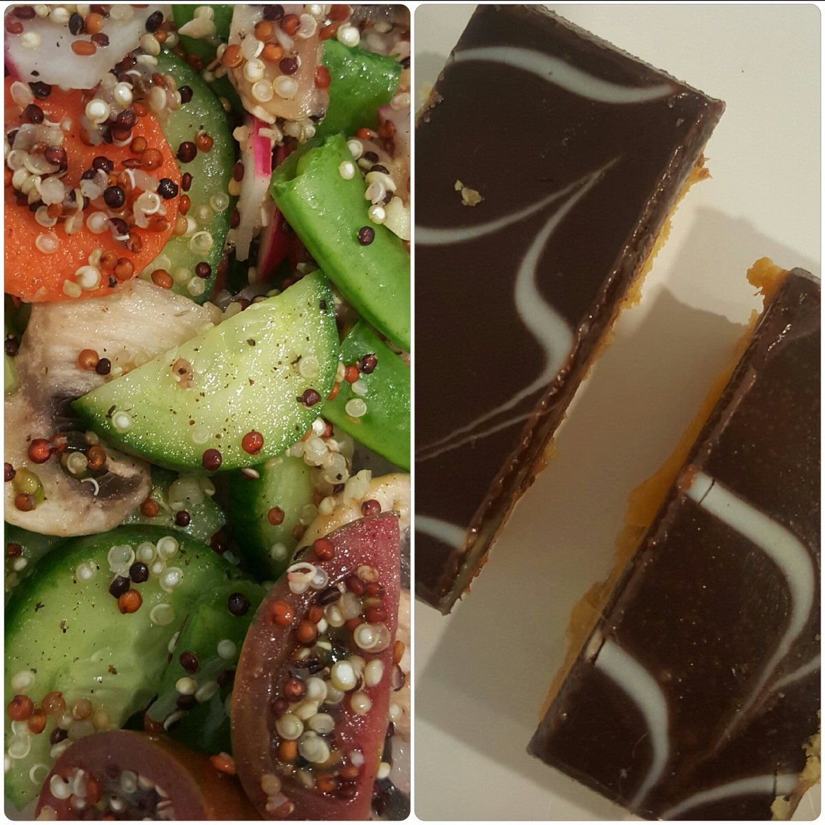 ElizabethLeeMLA's tweet photo. #quinoa snowpea mushroom radish carrot salad + #caramelslice = #nutritious #balancedlunch 😆 #IshbamsoIcaneat🍴 https://t.co/VxHYnBcVF0