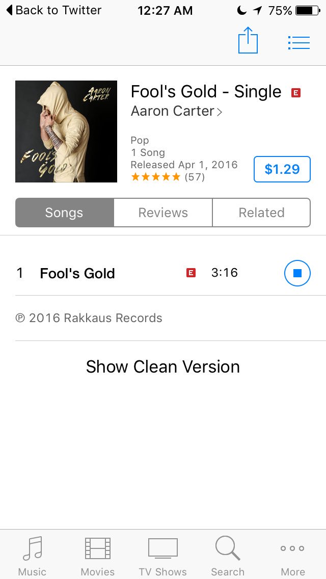 RachelBreann95's tweet photo. @aaroncarter aye look what I finally got! SO GOOD  #FoolsGold https://t.co/tR8DkdRuso