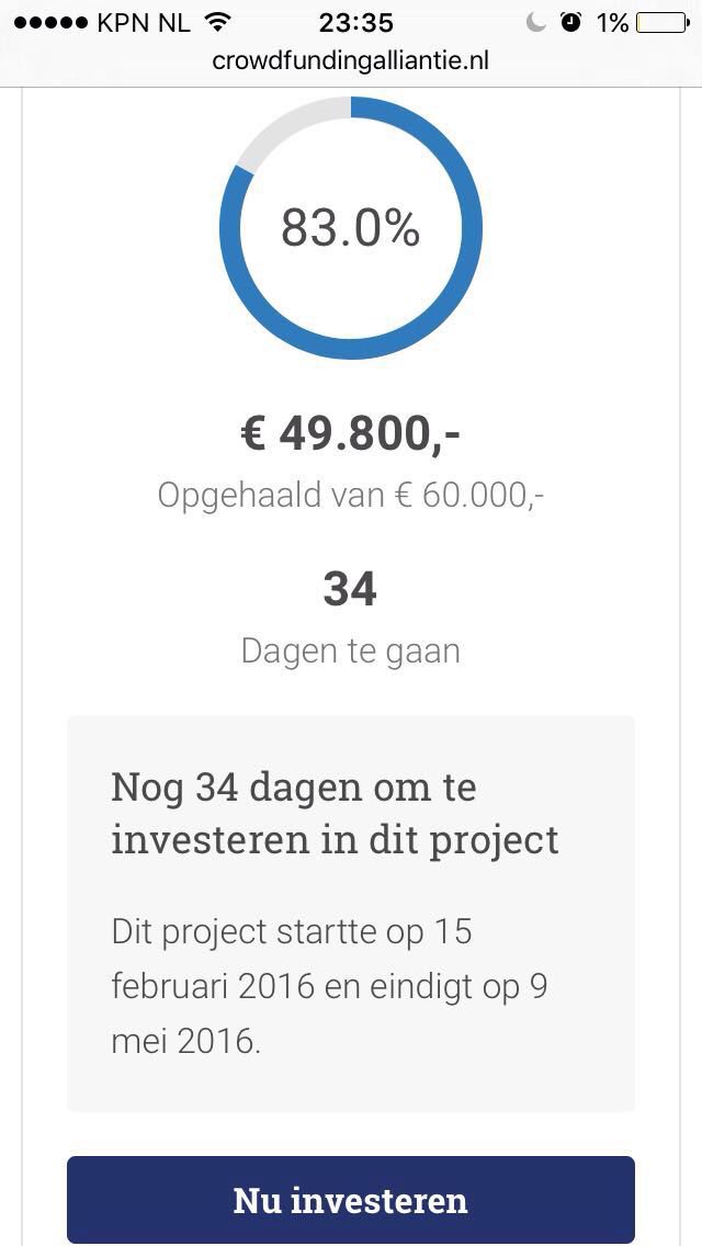 ItPakhus's tweet photo. Nog maar 17% nodig voor dit uniek zorginitiatief (voor mensen met beperking) #crowdfunding #investeer je nog mee? https://t.co/ZqNtmpI2V6