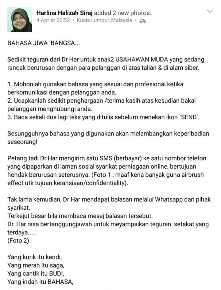 SantaiDanSampah's tweet photo. Jgn di kecam Dr Harlina. Panggil "Awak" pun tak boleh. Dia belajar sampai dpt Dr. Rugi la tak panggil Dr. Huhu https://t.co/77qlB7owFa
