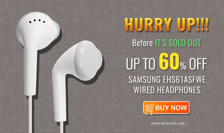 moskartcom's tweet photo. Superior Sound Quality with Low Price, Flat 63% OFF #Samsung EHS61ASFWE #Earphones White - https://t.co/iV7vY23sT0 https://t.co/xRrfcANVNP
