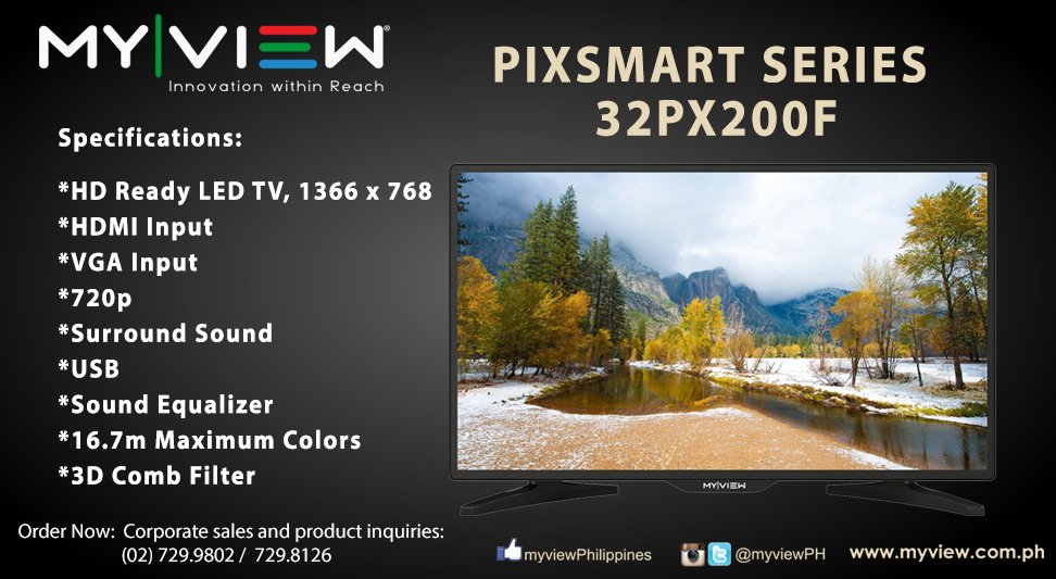 myviewPH's tweet photo. PIXSMART SERIES
32PX200F

Get it now!!!
#myviewph https://t.co/RnY7s4Dh4r