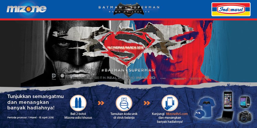 mizoneid's tweet photo. Tunjukan semangatmu dgn beli Mizone #BatmanvSuperman Limited Edition!  https://t.co/0nYlyLnjLF  #IniWaktunyaMizone https://t.co/JawX4h2k9E
