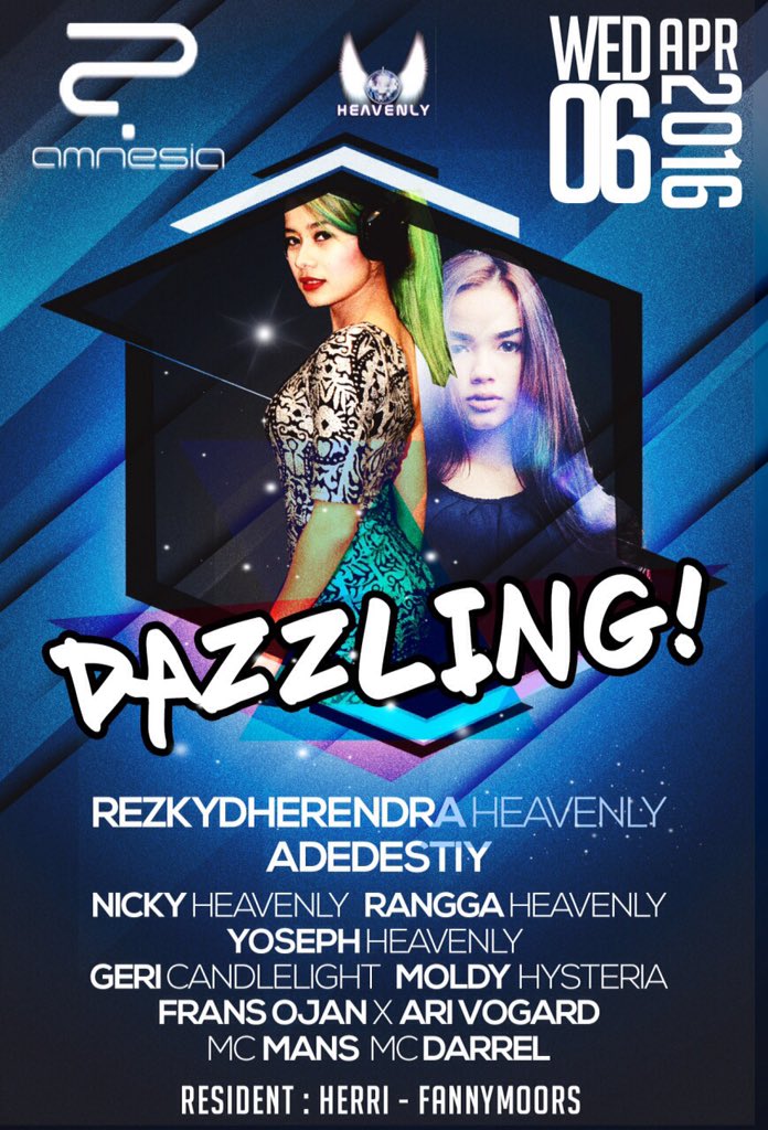Tonight @AMNESIA_BANDUNG "Dazzling" w/ <a href="/NickyHeavenly/">Nicky Heavenly</a> <a href="/ranggaaphrodite/">Rangga Aphrodite</a> @GeriCandle