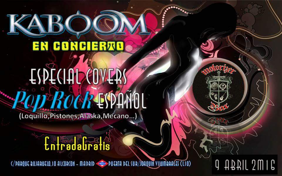 kaboomrock's tweet photo. Este sábado estaremos en el Motorizer d #Alcorcon con unas cuantas versiones nuevas dl heavy pop español #concierto https://t.co/nG2FqfKlTd
