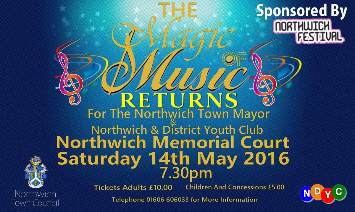 TheMagicofMusi1's tweet photo. Get your tickets NOW online or in person at The Northwich Memorial Court @NorthwichTC @curtainmagic @JHough100 https://t.co/DekZvZIrhC