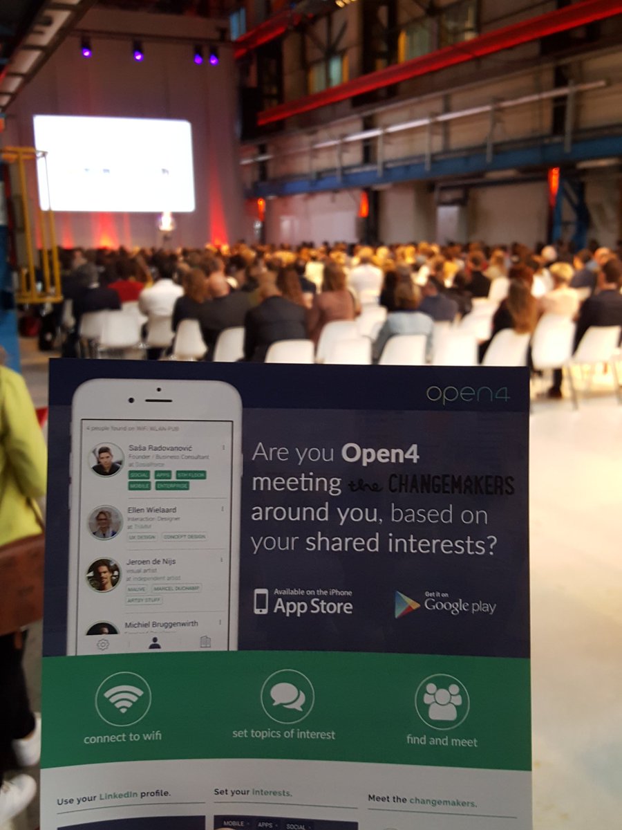 Awesome to be at the #changemakers16 event with Open4 getopen4.com Meet &amp; #bethechange #bcorp @De_Dopper