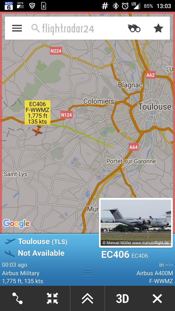 CivMilAir's tweet photo. Airbus Military 
A400 #EC406 from Toulouse 
https://t.co/dNHzNI70qR https://t.co/9i2pPV1HuT
