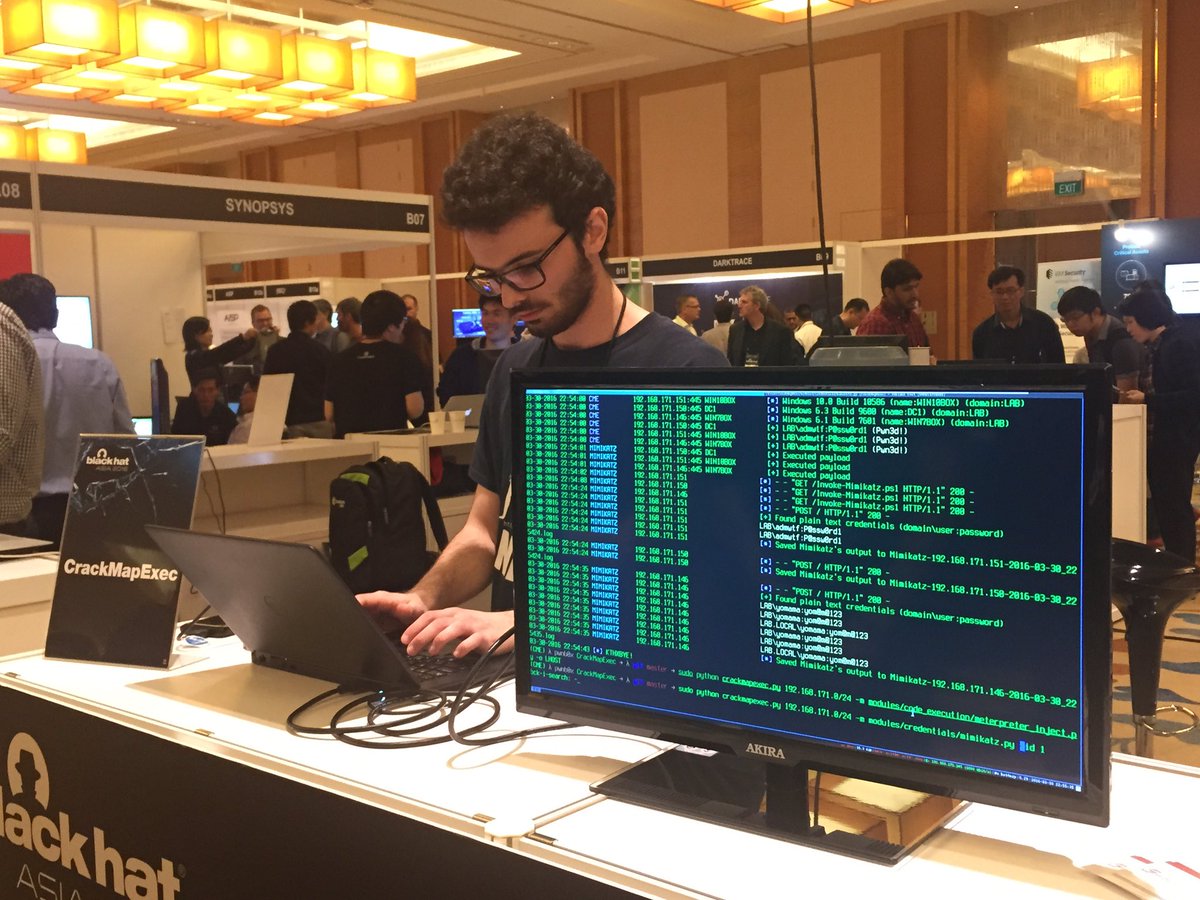 Lazy2Hack's tweet image. #CrackMapExec in Arsenal.  #Throwback #BHA2016 #BHA #BlackhatAsia