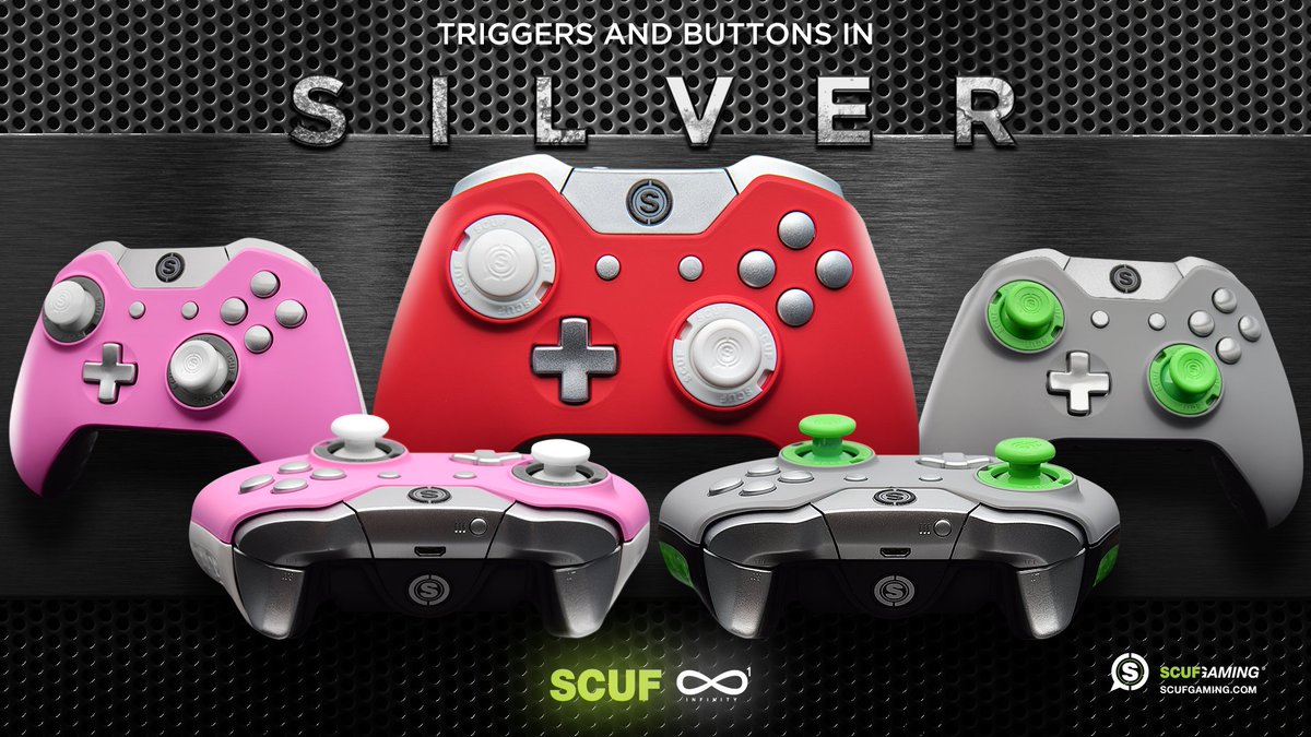 ScufGaming's tweet photo. The SCUF Infinity1 Builder now allows Gold or Silver Trim, which would you choose? https://t.co/xtGlJmkF4K https://t.co/n7nwYfPlRG