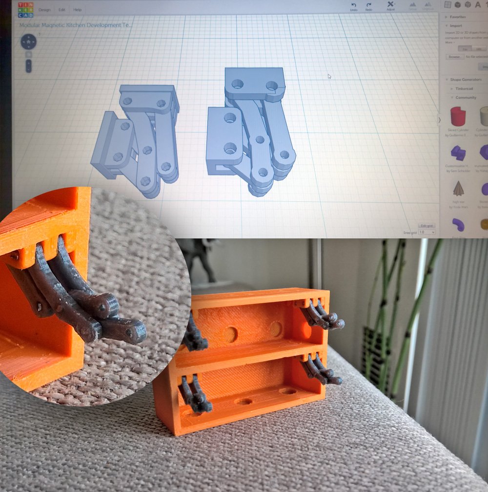 ModularMagnetic's tweet photo. Fully functional hidden hinges - in the smallest size possible for most #3DPrinters to #3dprint #madewithtinkercad https://t.co/iWtYZ5n1Pa