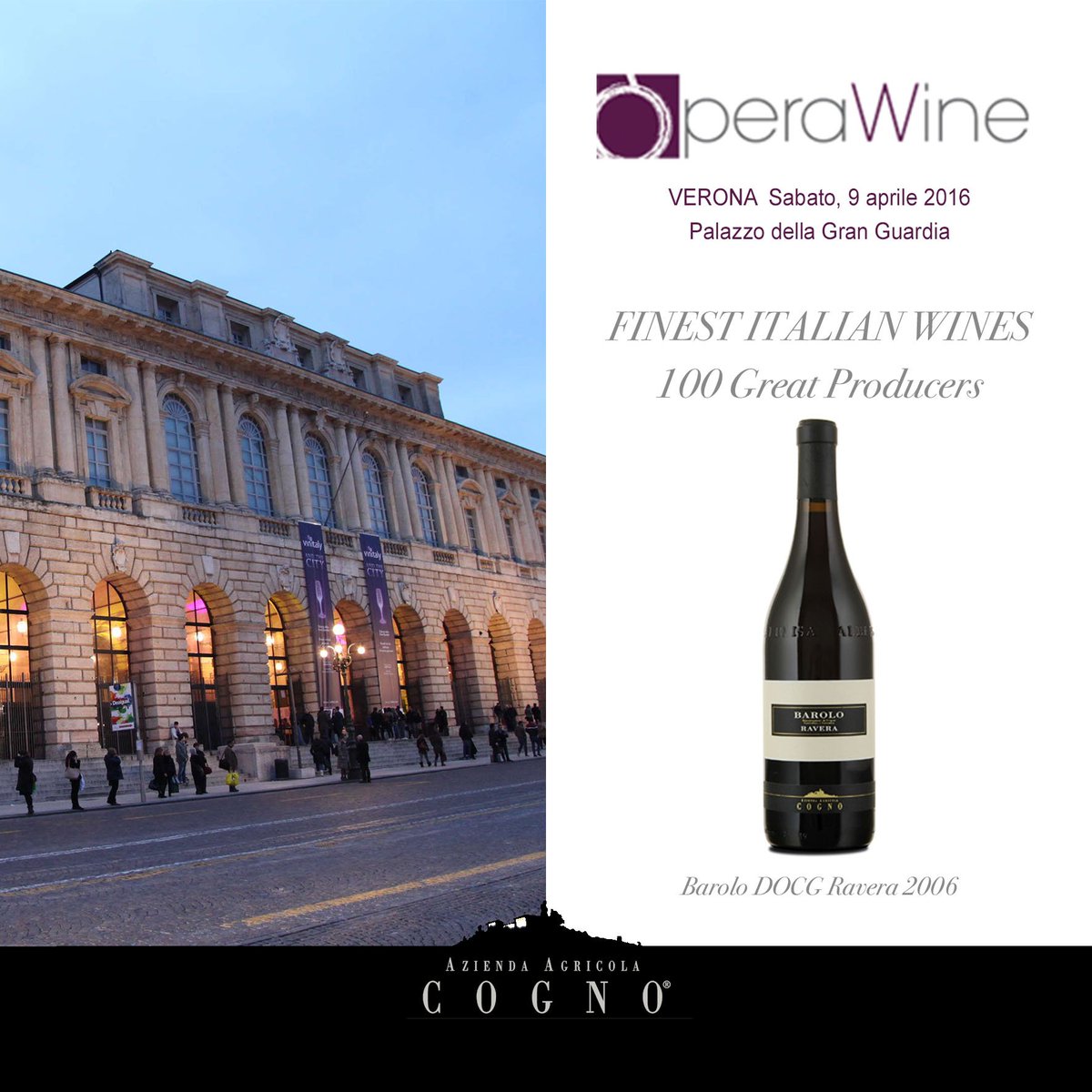 Sabato 9 aprile saremo tra i "100 Great Producers" a #OperaWine!
Thanks a lot <a href="/MyOperaWine/">OperaWine</a>!
#Vinitaly2016