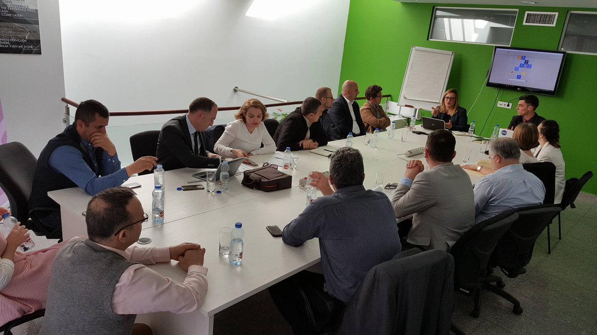 ICKosovo's tweet photo. Happening now: Focus group w/ government representatives - 1st draft of #eKosova concept w/ @FOLMovement @UKinKosovo https://t.co/TcRmDwnXf7