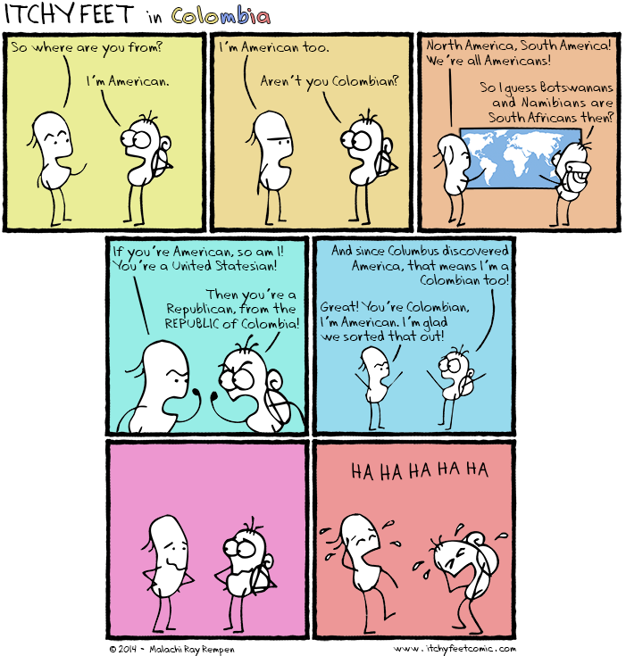 Merelyengstudy's tweet image. #interculturalskills, never call yourself American in #Colombia.