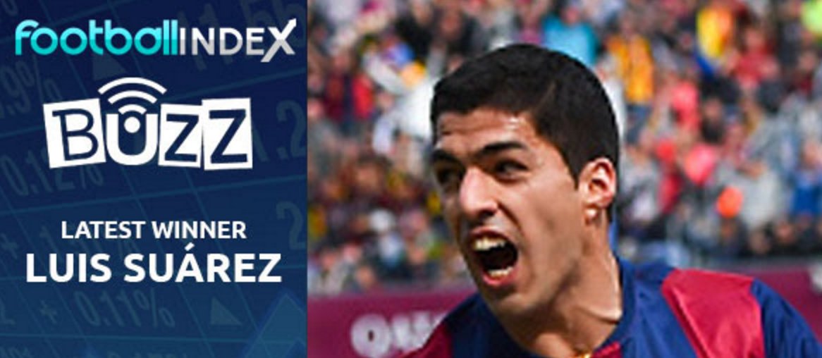 FootballIndex's tweet photo. Luis Suarez was yesterday’s Buzz winner.. 🐝

Congratulations to those who held futures in him. https://t.co/saFIcUZH9l
