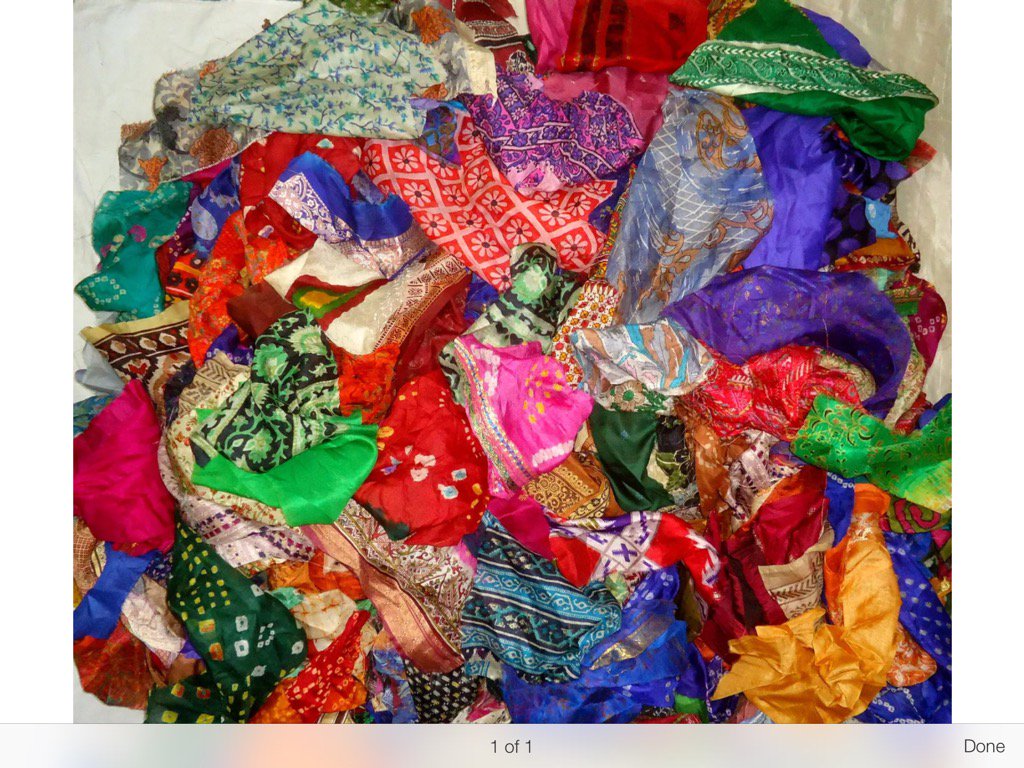 jackiegaleart's tweet photo. Can't beat a bit of bling! Silk sarees & metal threads for summer show work @ArtSourceUK #texture #coour #art #silk https://t.co/1qQyOIK9d5