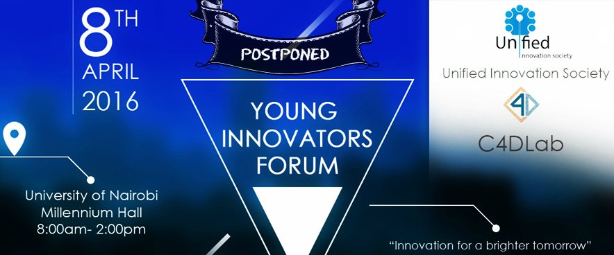 C4DLab's tweet photo. #Young Innovators Forum Postponed for now https://t.co/vdLVapypSJ @tomwansa @C4DLab @uiskenya https://t.co/vpMHZoPsZJ