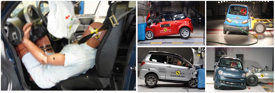 1 star for Aixam Crossover GTR, Bajaj Qute &amp; Microcar M.GO Family, 2 stars for Chatenet CH30 &amp; 5 stars for Toyota IQ