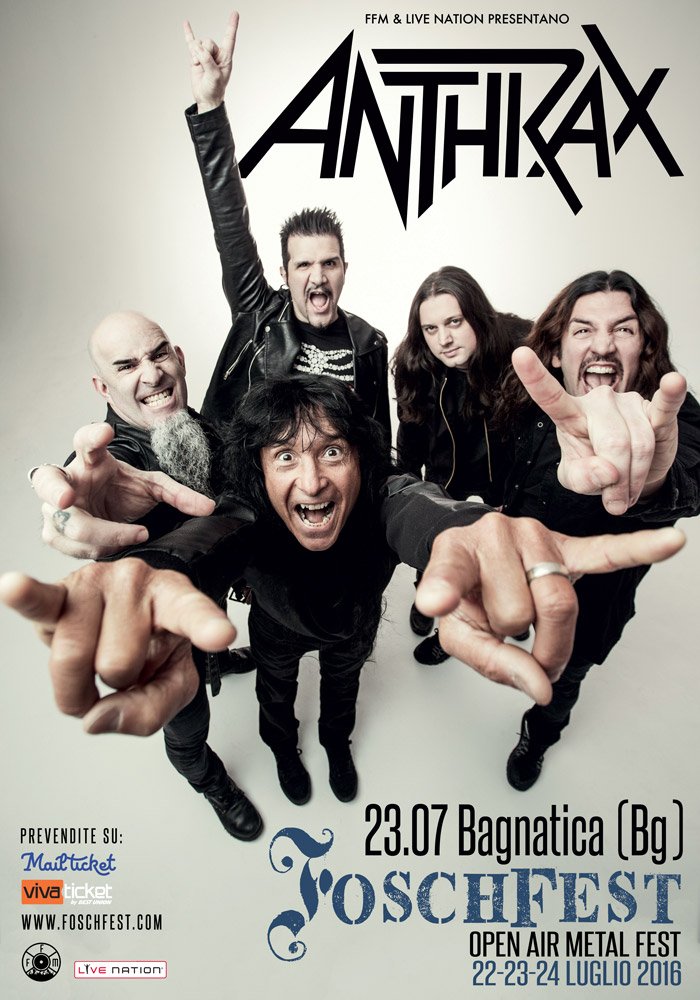 FoschFest's tweet photo. Ciao a tutti, è con immenso piacere che vi presentiamo la band che chiuderà le danze sabato 23 luglio. @Anthrax @ https://t.co/8oqgmSzZGt