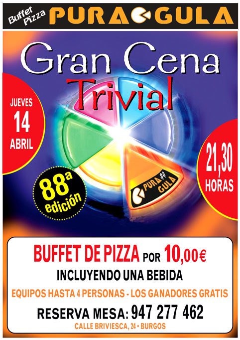 PuraGulaBurgos's tweet photo. Otra oportunidad de ganar un Buffet de Pizza para 2 en @PuraGulaBurgos retuiteando este cartel. Gracias por todo. https://t.co/wqpfloBc1y