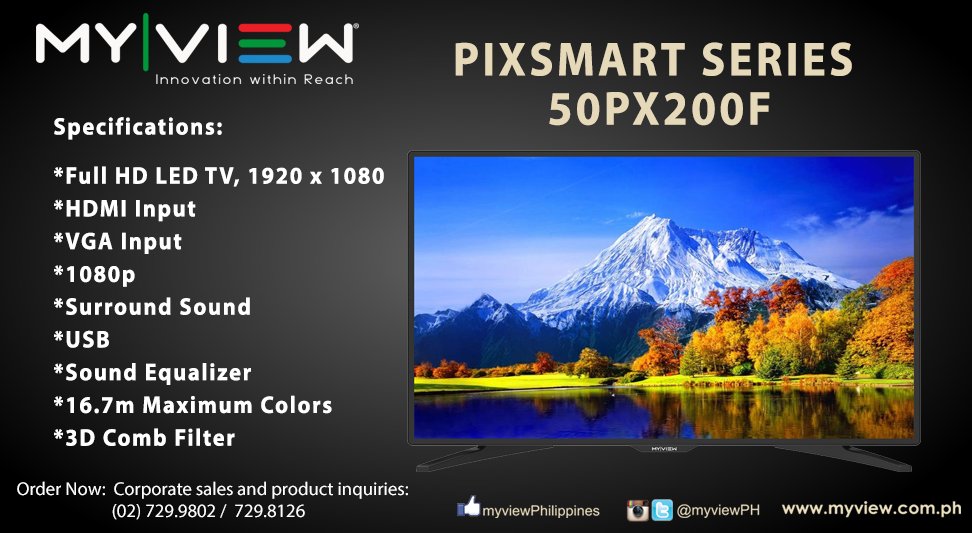 myviewPH's tweet photo. PIXSMART SERIES
50PX200F
Get it now!!!
#myviewph https://t.co/ck6q6e8jSk