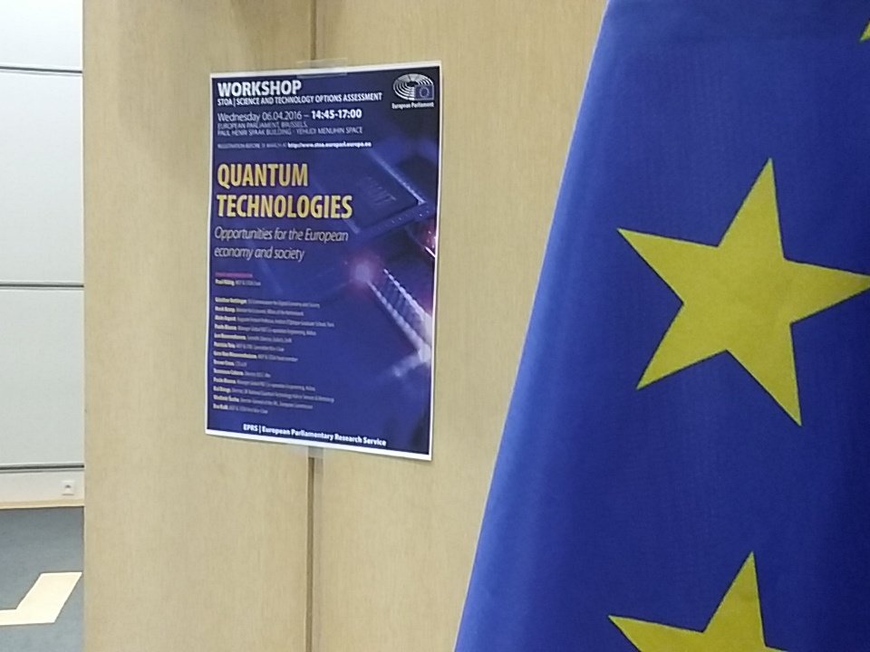 SarahMcCormacks's tweet photo. Getting all set up for the #quantumstoa event @EP_ThinkTank https://t.co/PZX5KaLA89