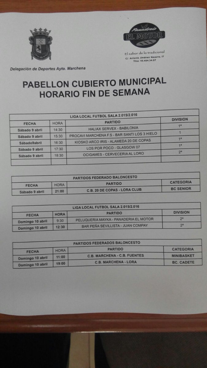 futsalmarchena's tweet photo. Horarios: https://t.co/W3Km1K5Git