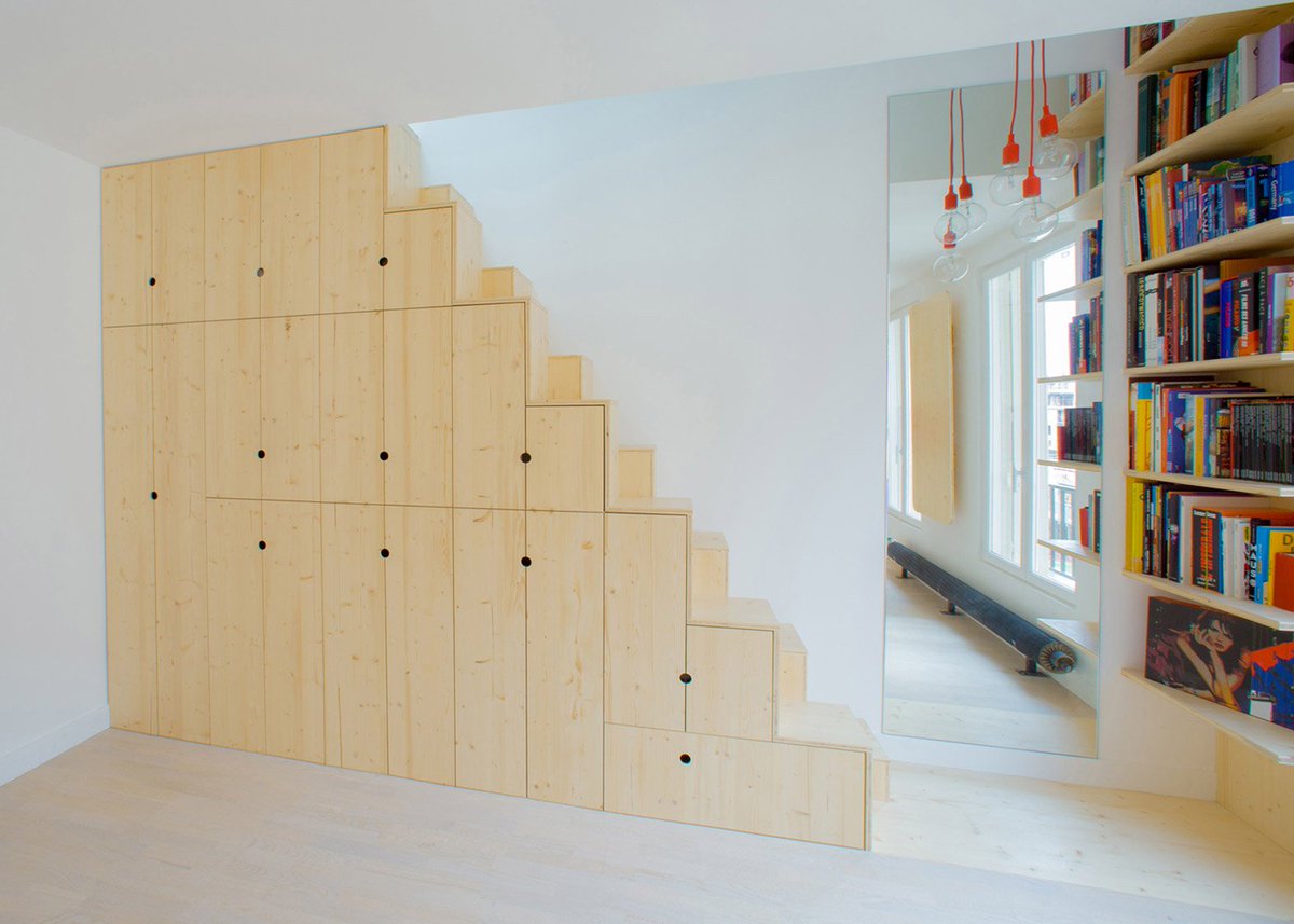 dezeen's tweet photo. 10 space-saving furniture designs for small homes: https://t.co/jpyBsRhtWk #interiordesign https://t.co/8eIVCZOc7w
