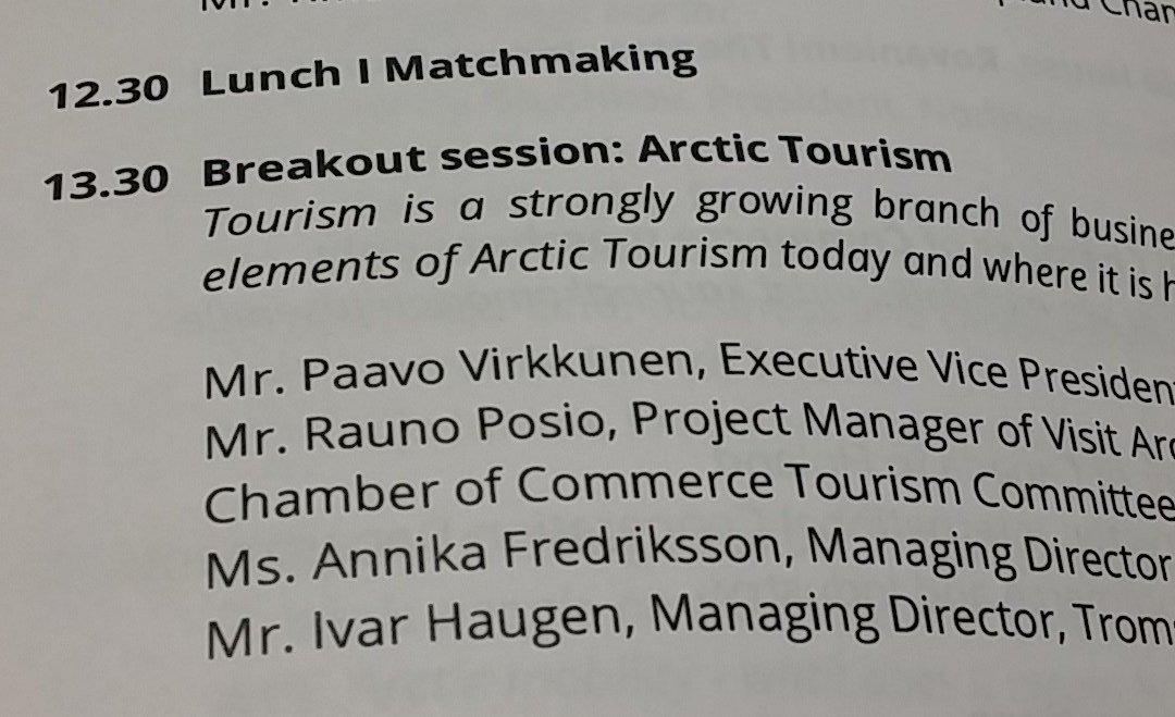 #ArcticTourism breakout session #arcticbusinessforum #rovaniemi