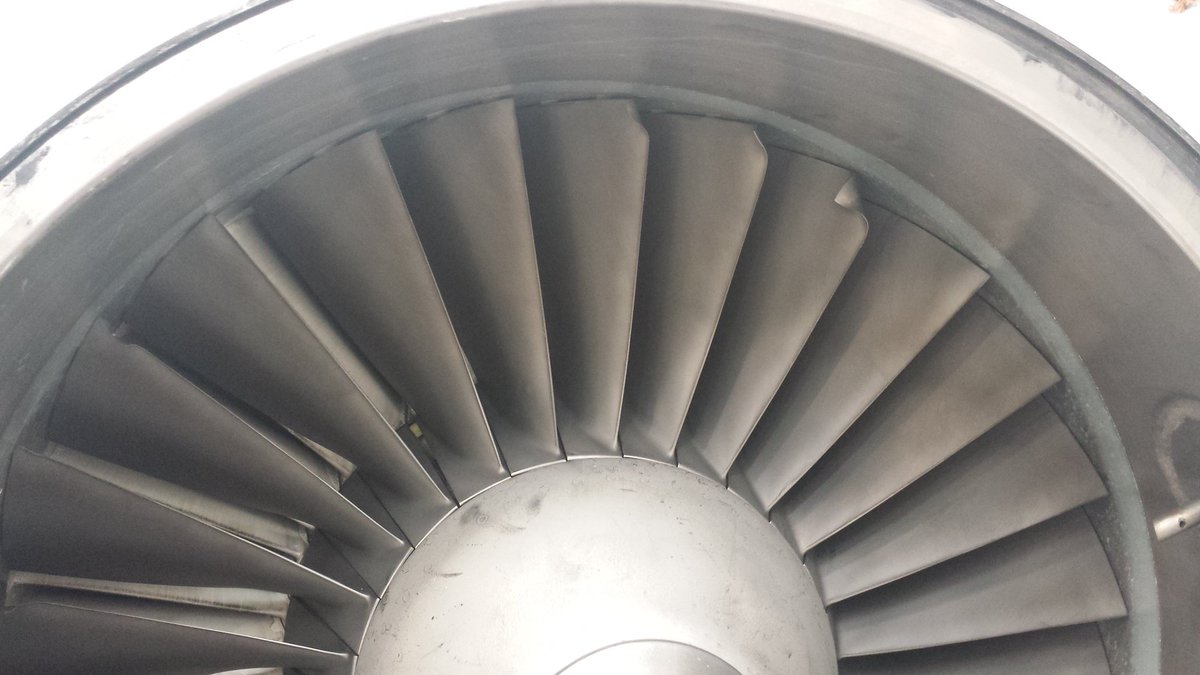 JackoJacklin's tweet photo. #Hawkupdate @NCLCollege Aviation Academy XX303 Engine dropped. See the damage a bird can do? https://t.co/1NrmRmDwPH