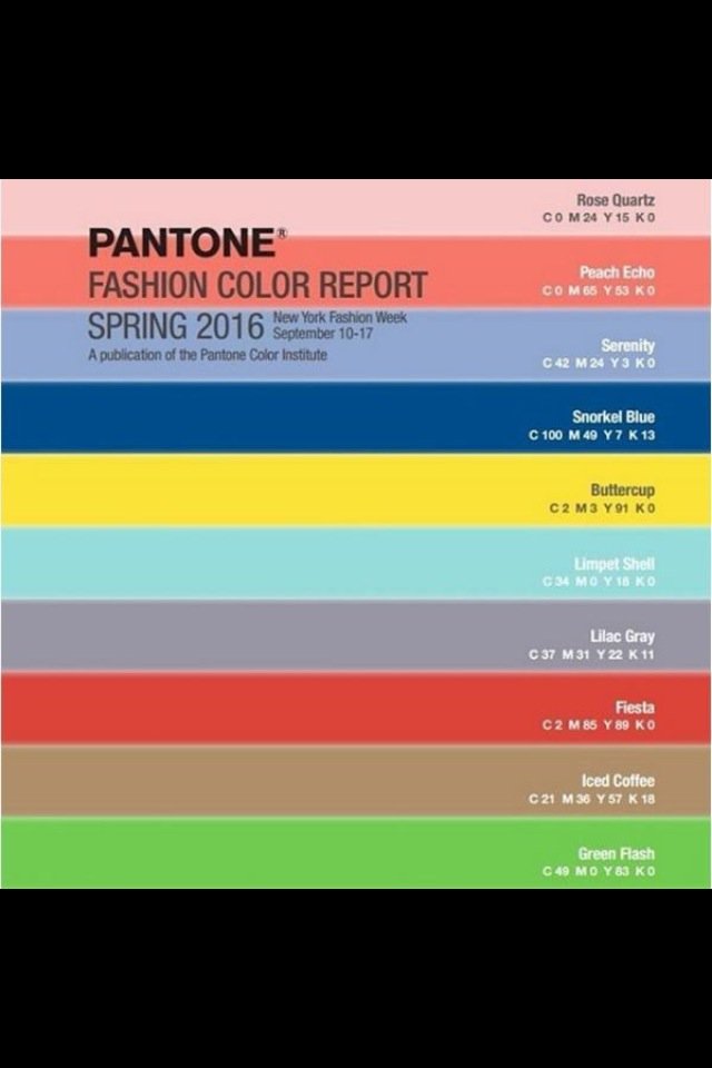 Refrescando un poquito la memoria:colores P/V 2016 Pantone #Moda #Tendencias #pantone #modaprimavera #modaverano