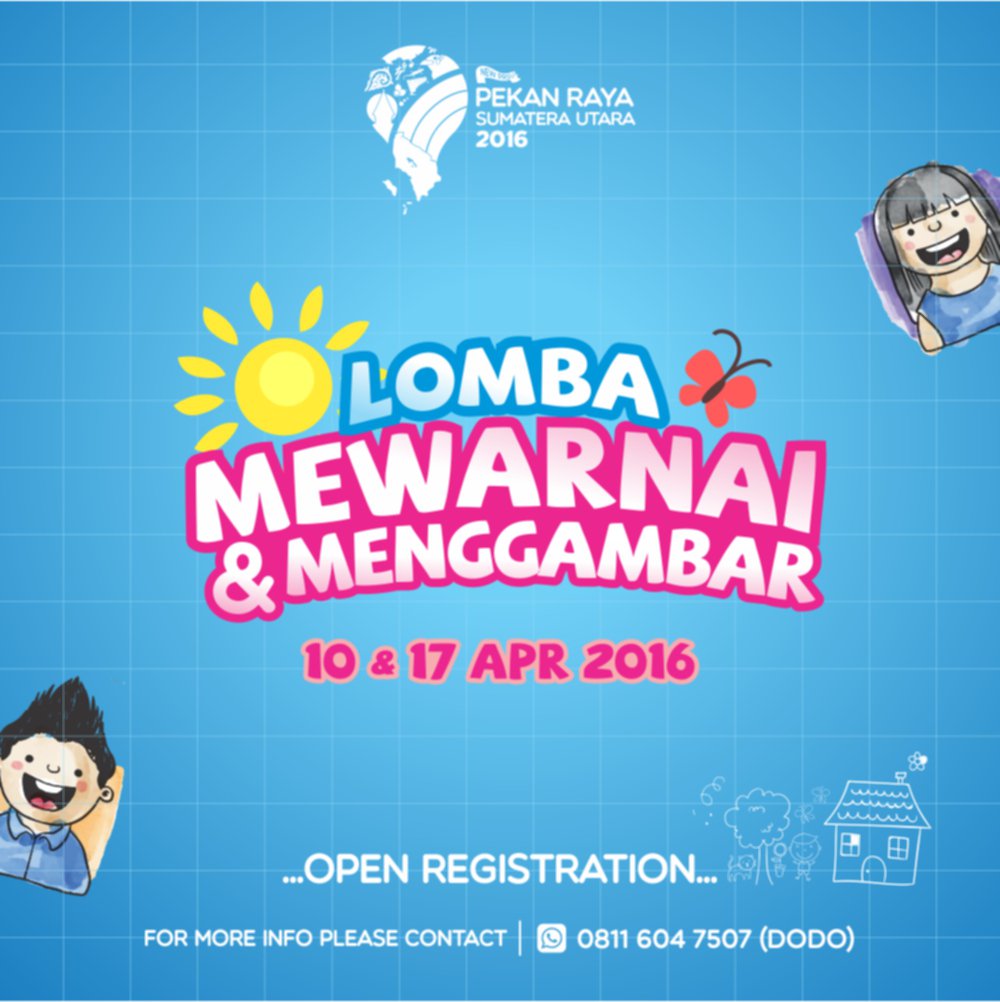 NewPRSU's tweet photo. Lomba Mewarnai dan Menggambar kategori SD di #prsu2016 akan ikut memeriahkan hari libur https://t.co/QuHY4n56xc