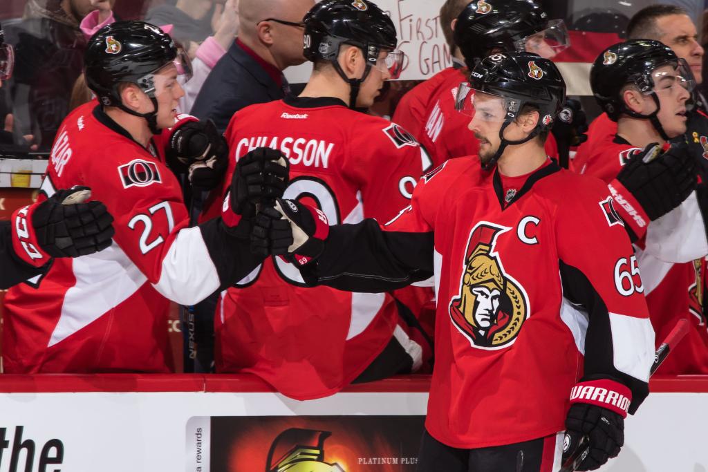 NHL's tweet image. Erik Karlsson is the 1st defenseman in @Senators history to post 80 points in a season. He's 4th in League scoring.